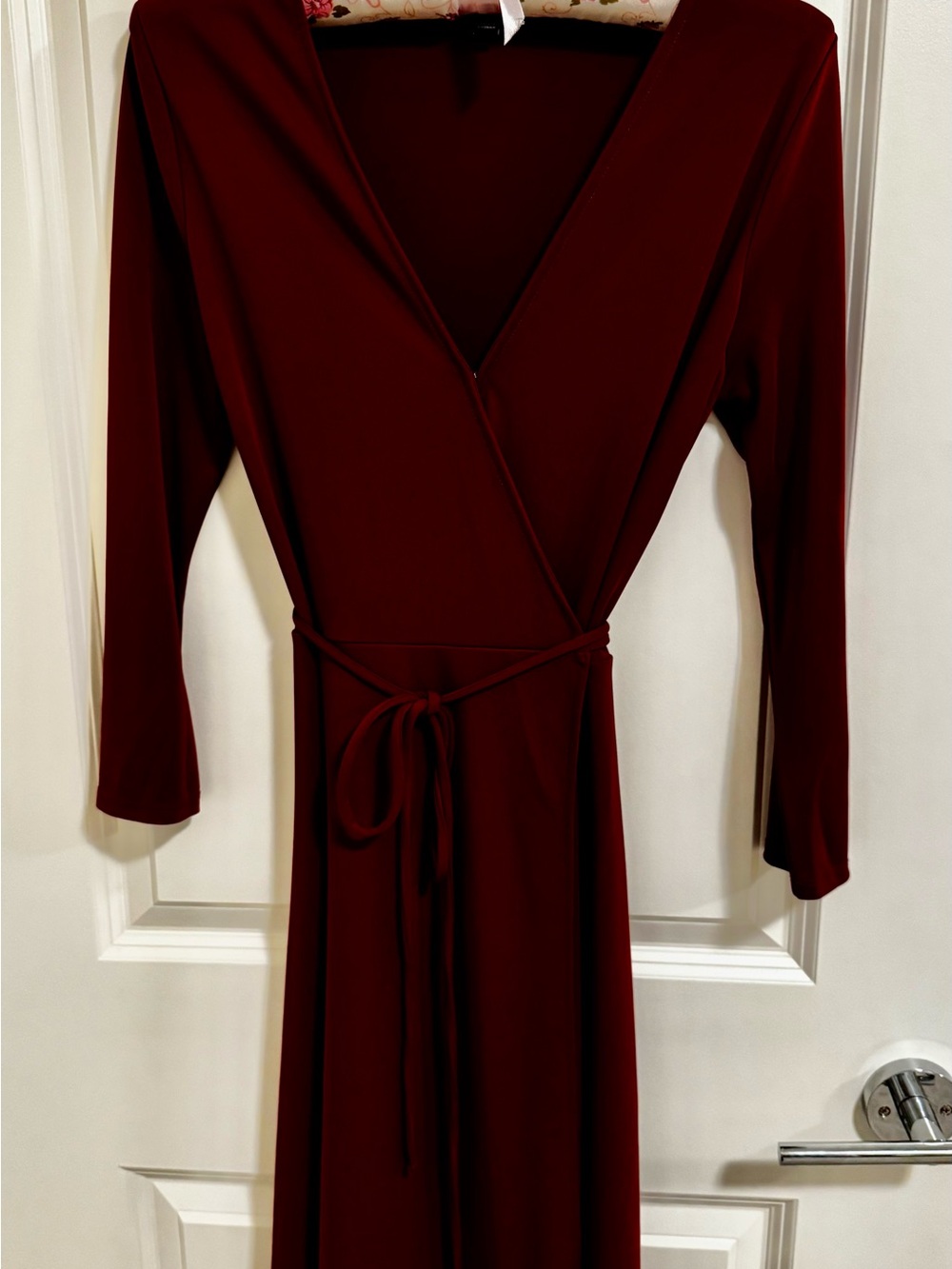 Banana Republic Wrap Midi Dress in Burgundy